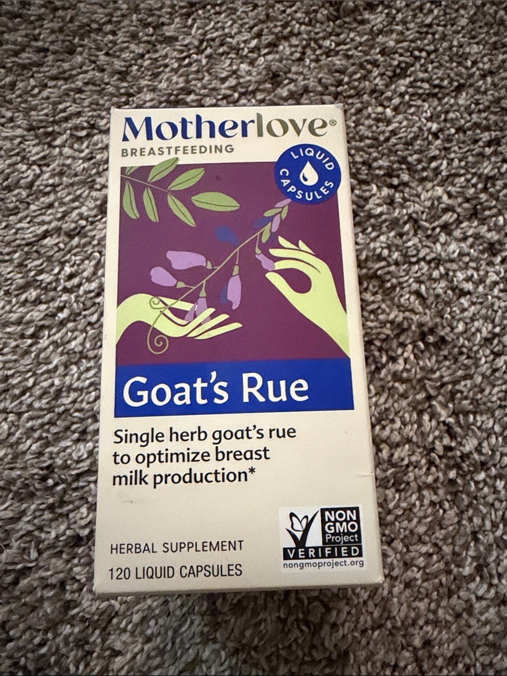 NEW Motherlove Goat's Rue Herbal Supplement Liquid Capsules for Nursing Moms